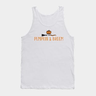 Pumpkin and Broom Tank Top